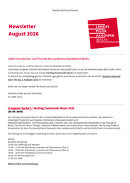Newsletter August 2026